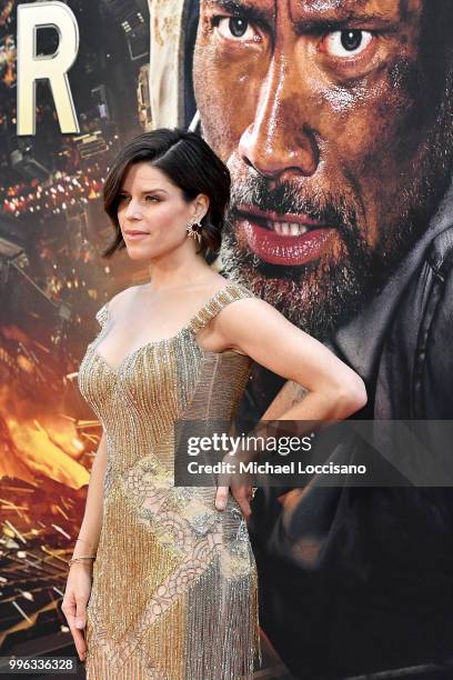 Neve Campbell attends the 'Skyscraper' New York Premiere at AMC Loews Lincoln Square on July 10, 2018 in New York City.