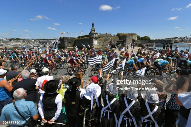 Concarneau City / Peloton / Fans / Public / Castle / Landscape / during the 105th Tour de France 2018, Stage 5 a 204,5km stage from Lorient to...
