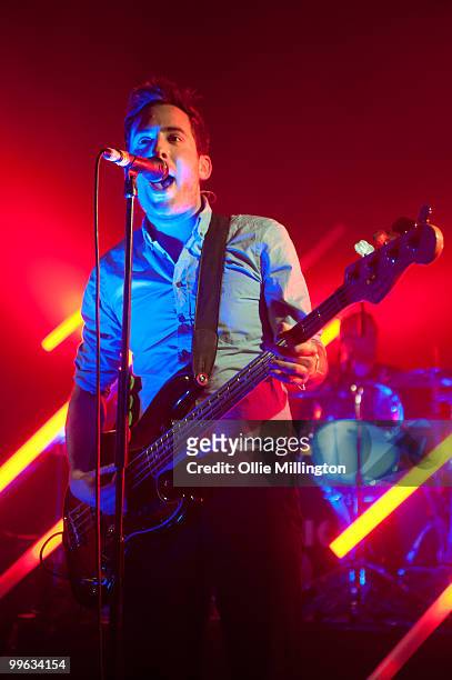 Rick Boardman of Delphic performs on The NME stage at The Corn Exchange during day two of The Great Escape Festival on May 14, 2010 in Brighton,...