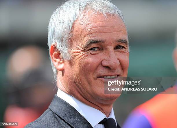 Roma's coach Claudio Ranieri reacts beforehis team's Italian Serie A last season match against Chievoon May 16, 2010 at Verona's stadium. AFP PHOTO /...