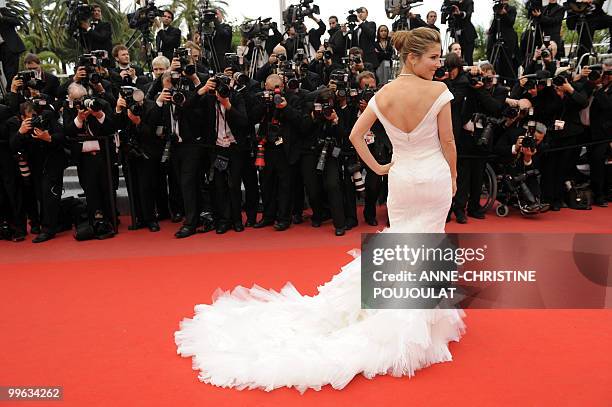 Spanish actress Elsa Pataky arrives for the screening of "You Will Meet a Tall Dark Stranger" presented out of competition at the 63rd Cannes Film...