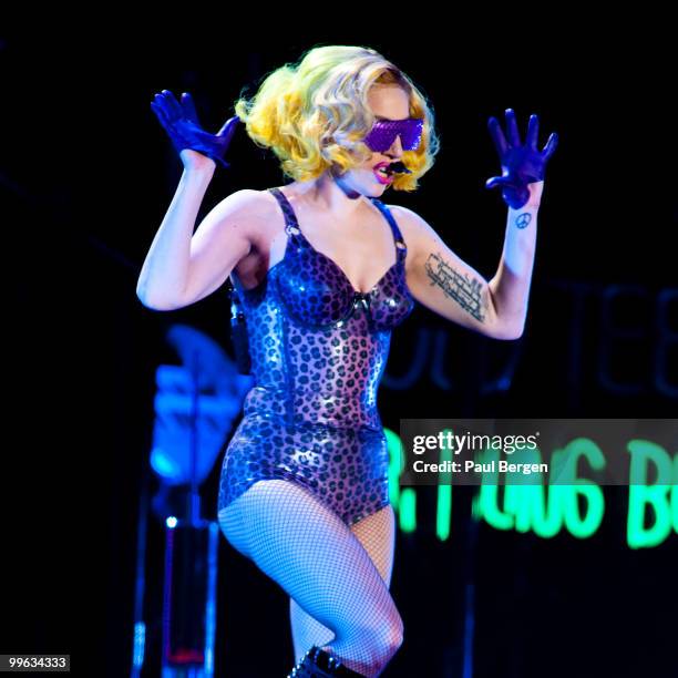 Lady Gaga performs on stage at Gelredome on May 15, 2010 in Arnhem, Netherlands.