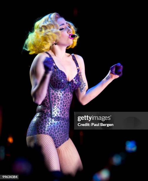 Lady Gaga performs on stage at Gelredome on May 15, 2010 in Arnhem, Netherlands.