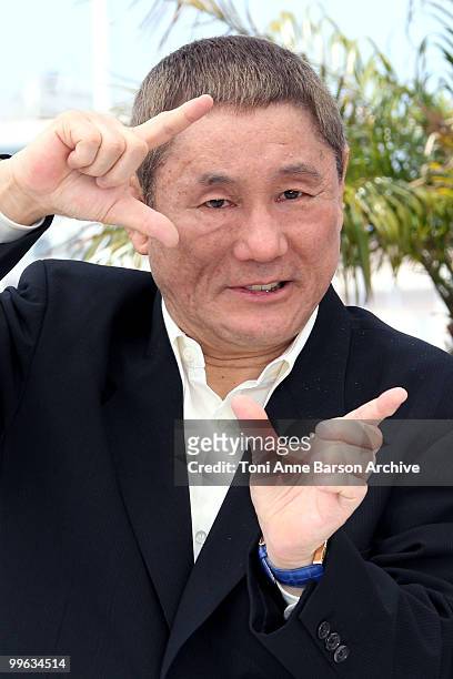 Writer/director/actor Takeshi Kitano attend the 'Outrage' Photo Call held at the Palais des Festivals during the 63rd Annual International Cannes...