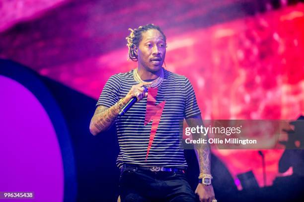 Future performs headlining the main stage at The Plains of Abraham in The Battlefields Park during day 3 of the 51st Festival d'ete de Quebec on July...