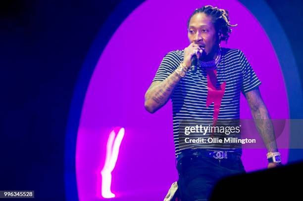 Future performs headlining the main stage at The Plains of Abraham in The Battlefields Park during day 3 of the 51st Festival d'ete de Quebec on July...