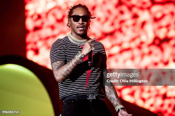 Future performs headlining the main stage at The Plains of Abraham in The Battlefields Park during day 3 of the 51st Festival d'ete de Quebec on July...