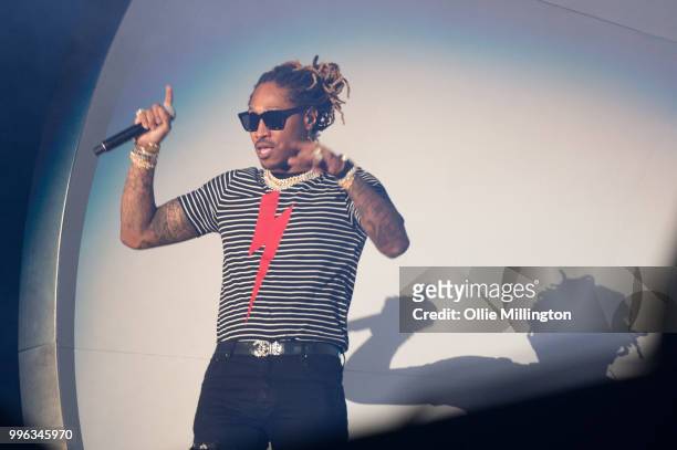 Future performs headlining the main stage at The Plains of Abraham in The Battlefields Park during day 3 of the 51st Festival d'ete de Quebec on July...