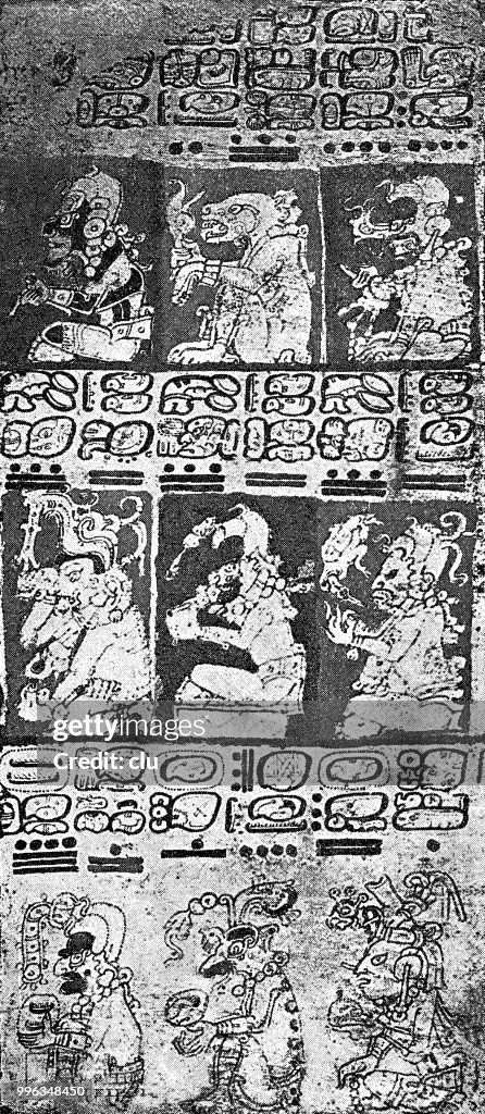 Een pagina uit het Maya manuscript van Dresden