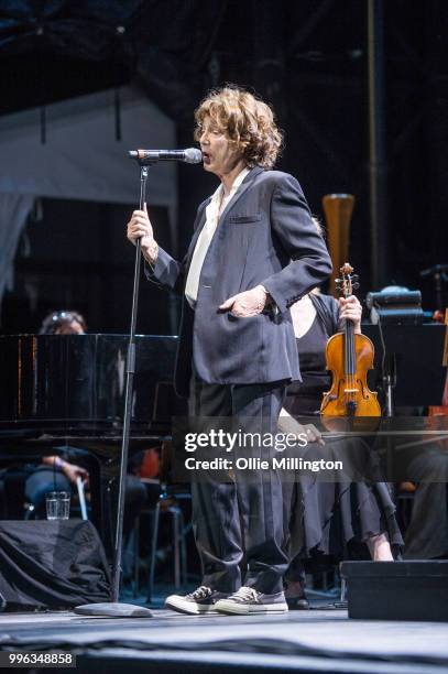 Jane Birkin performs headlining the Lotto Quebec stage during day 3 of the 51st Festival d'ete de Quebec on July 7, 2018 in Quebec City, Canada