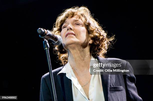 Jane Birkin performs headlining the Lotto Quebec stage during day 3 of the 51st Festival d'ete de Quebec on July 7, 2018 in Quebec City, Canada