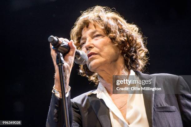 Jane Birkin performs headlining the Lotto Quebec stage during day 3 of the 51st Festival d'ete de Quebec on July 7, 2018 in Quebec City, Canada