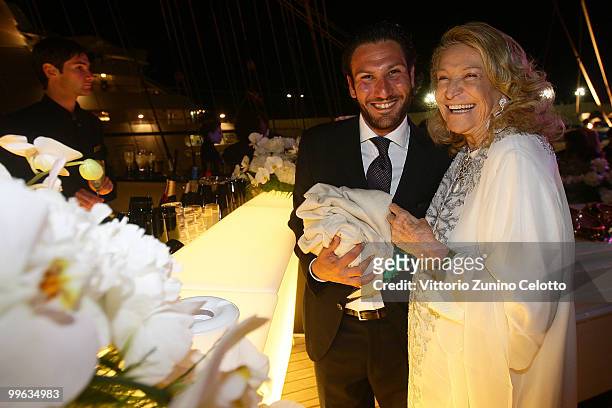 Sergio Munao and Marta Marzotto attends the �Black Moon Benefit Gala� for the Mandela Foundation, hosted by Lancia on board of the �Signora del...