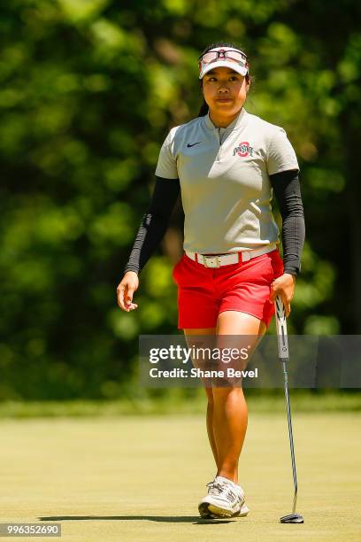 Jaclyn Lee of Ohio State walks along the green after putting during the Division I Women's Golf Individual Championship held at the Karsten Creek...