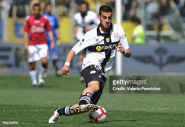 Davide Lanzafame of Parma FC in action during the Serie A match between Parma FC and AS Livorno Calcio at Stadio Ennio Tardini on May 16, 2010 in...