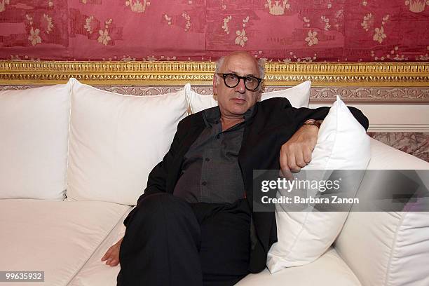 Composer Michael Nyman poses for a portrait at Fondazione Buziol on May 12, 2010 in Venice, Italy.