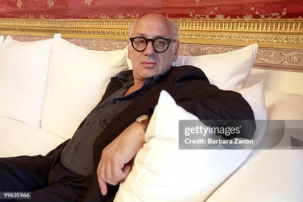 Composer Michael Nyman poses for a portrait at Fondazione Buziol on May 12, 2010 in Venice, Italy.