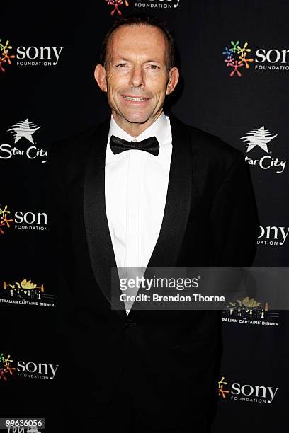 The Hon. Tony Abbott MP attends the Australian captain's dinner to tackle youth cancer at Star City Casino on May 17, 2010 in Sydney, Australia.