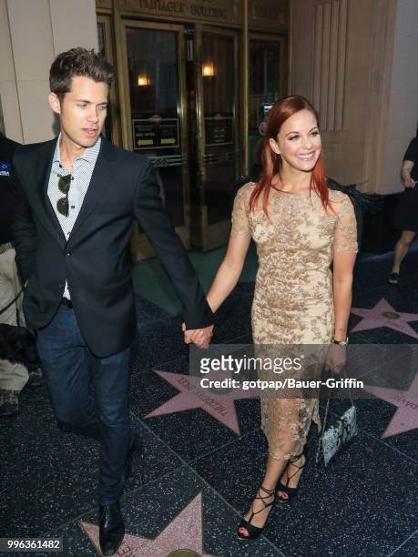 Drew Seeley and Amy Paffrath are seen on July 10, 2018 in Los Angeles, California.