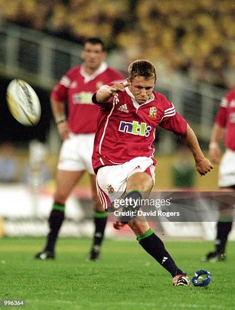 Jonny Wilkinson of the British and Irish Lions kicks off during the third and final Test Match played between the British and Irish Lions and the...