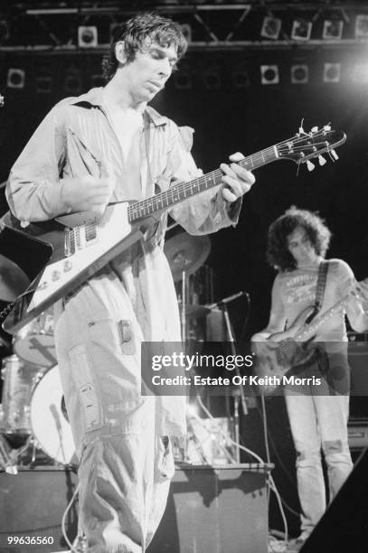 Welsh musician, composer and singer-songwriter John Cale at the New Victoria Theatre in London, 20th November 1975.