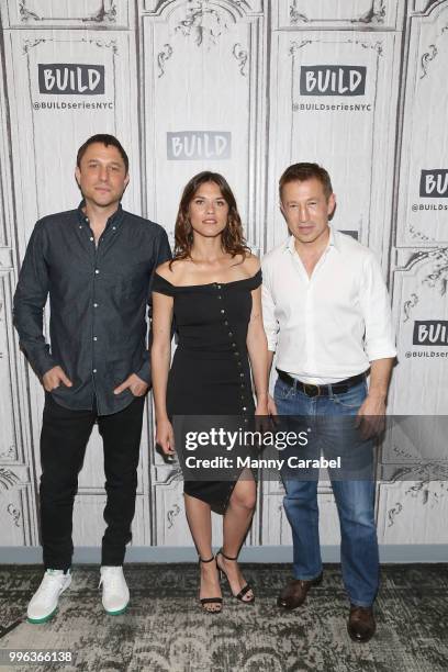 Matthew Ross, Ana Ularu and Pasha D. Lychnikoff visit Build Series to discuss the new film "Siberia" at Build Studio on July 11, 2018 in New York...