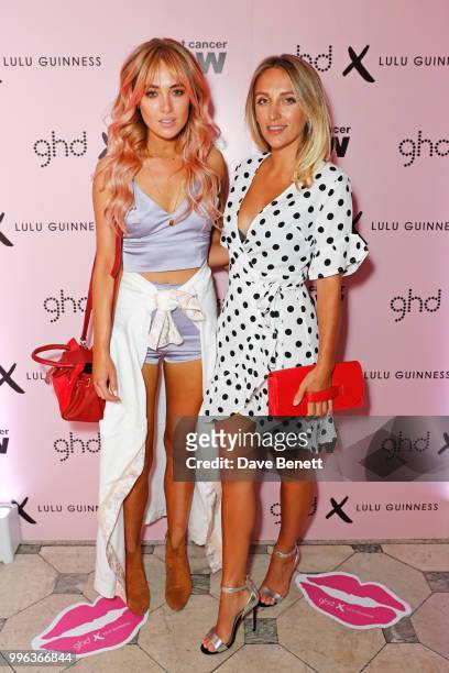 Nicola Hughes and Tiffany Watson attend the launch of the new ghd x Lulu Guinness collection, which raises money for Breast Cancer Now, at One...