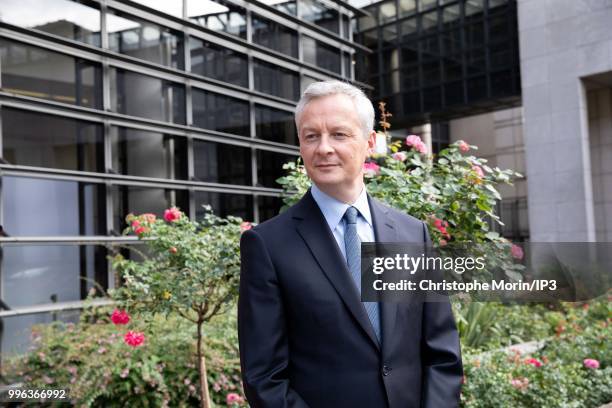 French Minister of economy, Bruno Le Maire attends a joint meeting with German Economy Minister Peter Altmaier on July 11, 2018 in Paris, France. The...