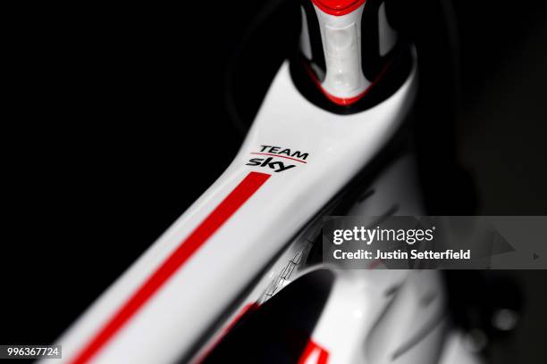 Start / Michal Kwiatkowski of Poland and Team Sky / Top Tube / Bike / Detail View / during the 105th Tour de France 2018, Stage 5 a 204,5km stage...