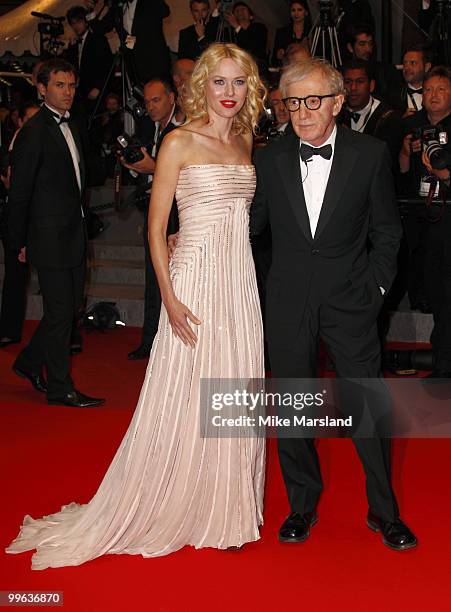 Naomi Watts and Woody Allen attend the 'You Will Meet A Tall Dark Stranger' Premiere held at the Palais des Festivals during the 63rd Annual...