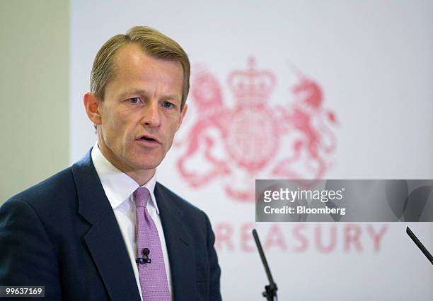 David Laws, U.K. Chief treasury secretary, speaks at a press conference at H.M.Treasury in London, U.K., on Monday, May 17, 2010. U.K. Chancellor of...