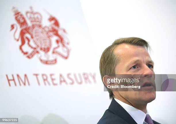 David Laws, U.K. Chief treasury secretary, speaks at a press conference at H.M.Treasury in London, U.K., on Monday, May 17, 2010. U.K. Chancellor of...