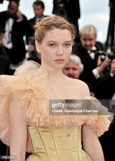 Actress Lea Seydoux attends the Opening Night Premiere of 'Robin Hood' at the Palais des Festivals during the 63rd Annual International Cannes Film...