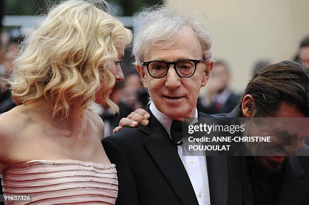 British-born Australian actress Naomi Watts and US director Woody Allen arrive for the screening of "You Will Meet a Tall Dark Stranger" presented...