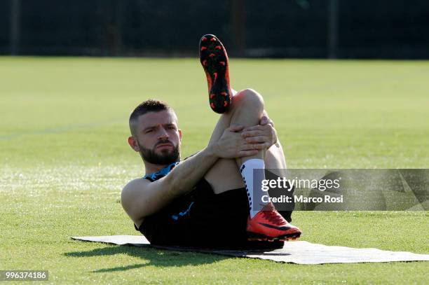 Valon Berisha of SS Lazio in action during the SS Lazio training session on July 11, 2018 in Rome, Italy.