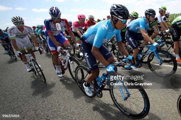 Nairo Quintana of Colombia and Movistar Team / during stage five of the 105th Tour de France 2018, a 204,5km stage from Lorient to Quimper on July...