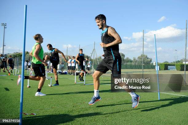 Luis Alberto of SS Lazio in action during the SS Lazio training session on July 11, 2018 in Rome, Italy.