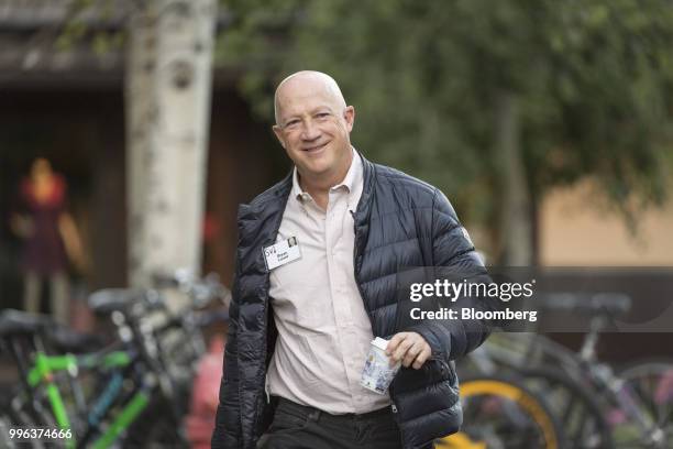 Bryan Lourd, managing director and co-chairman of Creative Artists Agency , arrives for a morning session of the Allen & Co. Media and Technology...