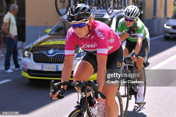 Kirsten Wild of The Netherlands and Team Wiggle High5 Points Jersey / Elisa Longo Borghini of Italy and Team Wiggle High5 Green Mountain Jersey /...