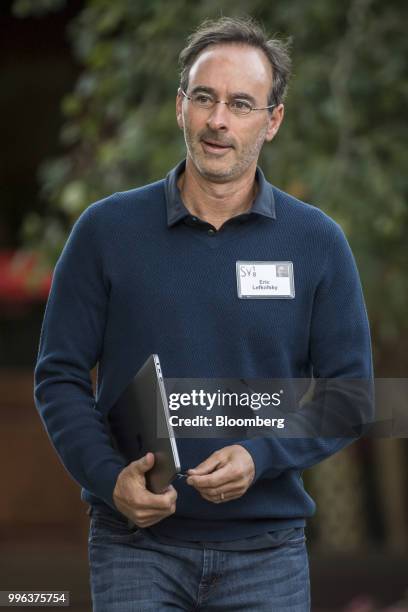 Eric Lefkofsky, co-founder and chairman of Groupon Inc., arrives for a morning session of the Allen & Co. Media and Technology Conference in Sun...