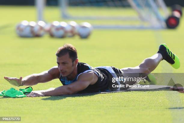 Stefan Radu of SS Lazio in action during the SS Lazio training session on July 11, 2018 in Rome, Italy.