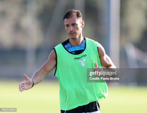 Stefan Radu of SS Lazio in action during the SS Lazio training session on July 11, 2018 in Rome, Italy.