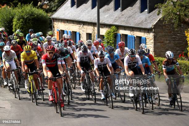 Christopher Froome of Great Britain and Team Sky / Alejandro Valverde of Spain and Movistar Team / Greg Van Avermaet of Belgium and BMC Racing Team...