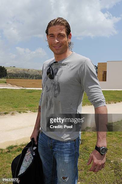 Goalkeeper Tim Wiese of the German National Team arrives at the hotel Rocco Forte Verdura Golf & Spa Resort on May 17, 2010 in Sciacca, Italy.
