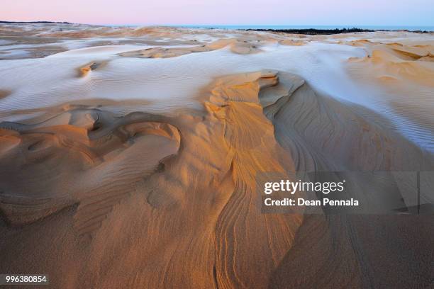 winter silver lake sand dunes - silver lake fotografías e imágenes de stock