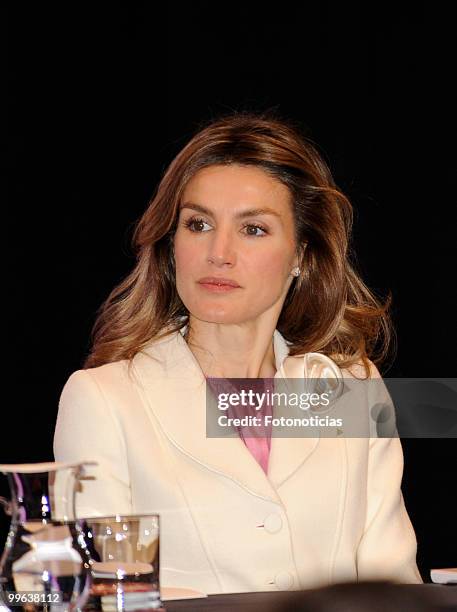 Princess Letizia of Spain attends the opening of the 'I Foro Espana-Mexico', at the Instituto Cervantes on May 17, 2010 in Madrid, Spain.