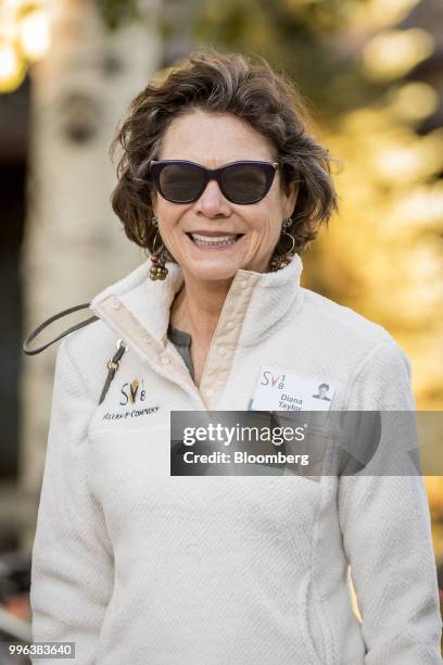 Diana Taylor, co-vice chairman of Solera Capital LLC, arrives for a morning session of the Allen & Co. Media and Technology Conference in Sun Valley,...