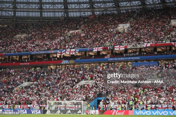 England fans during the 2018 FIFA World Cup Russia Semi Final match between England and Croatia at Luzhniki Stadium on July 11, 2018 in Moscow,...