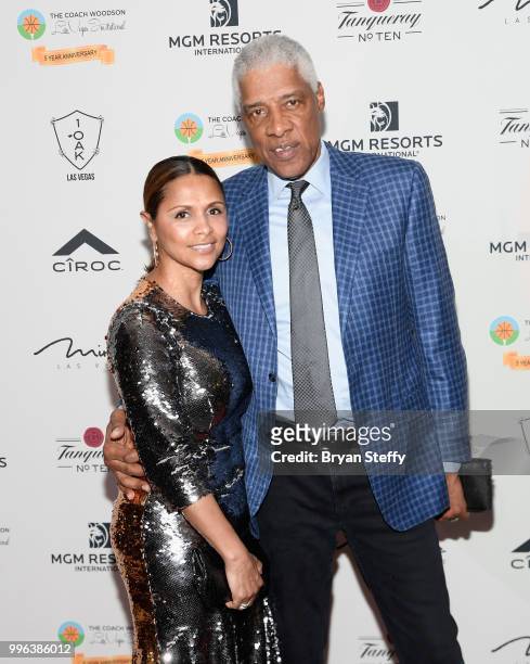 Dorys Erving and her husband, Hall of Fame NBA player Julius "Dr. J" Erving attend the 5th Anniversary gala for the Coach Woodson Invitational...
