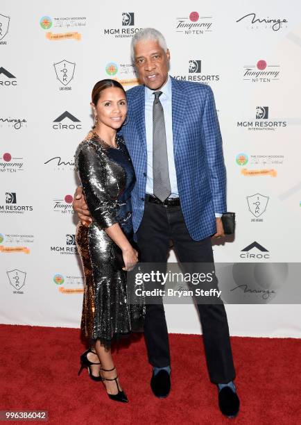 Dorys Erving and her husband, Hall of Fame NBA player Julius "Dr. J" Erving attend the 5th Anniversary gala for the Coach Woodson Invitational...